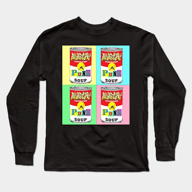 Pop Art Soup Art Punk soup Long Sleeve T-Shirt by LowEndGraphics